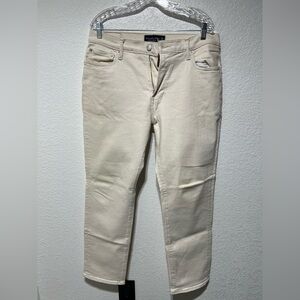 Abercrombie Signature Stretch - Athletic Straight Cream Jeans